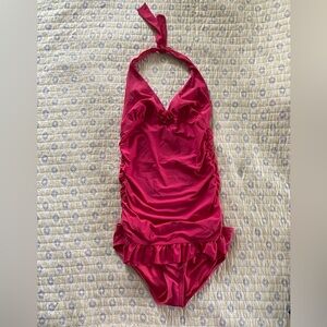 2 piece tankini halter top pink bathing suit